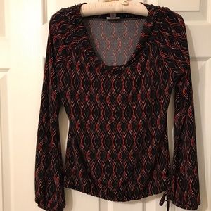 Worthington Stretch Red and Black Top Size Small
